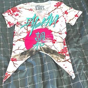 CherryBlossom Neon JapanMt.Fujiyama graphicsun top